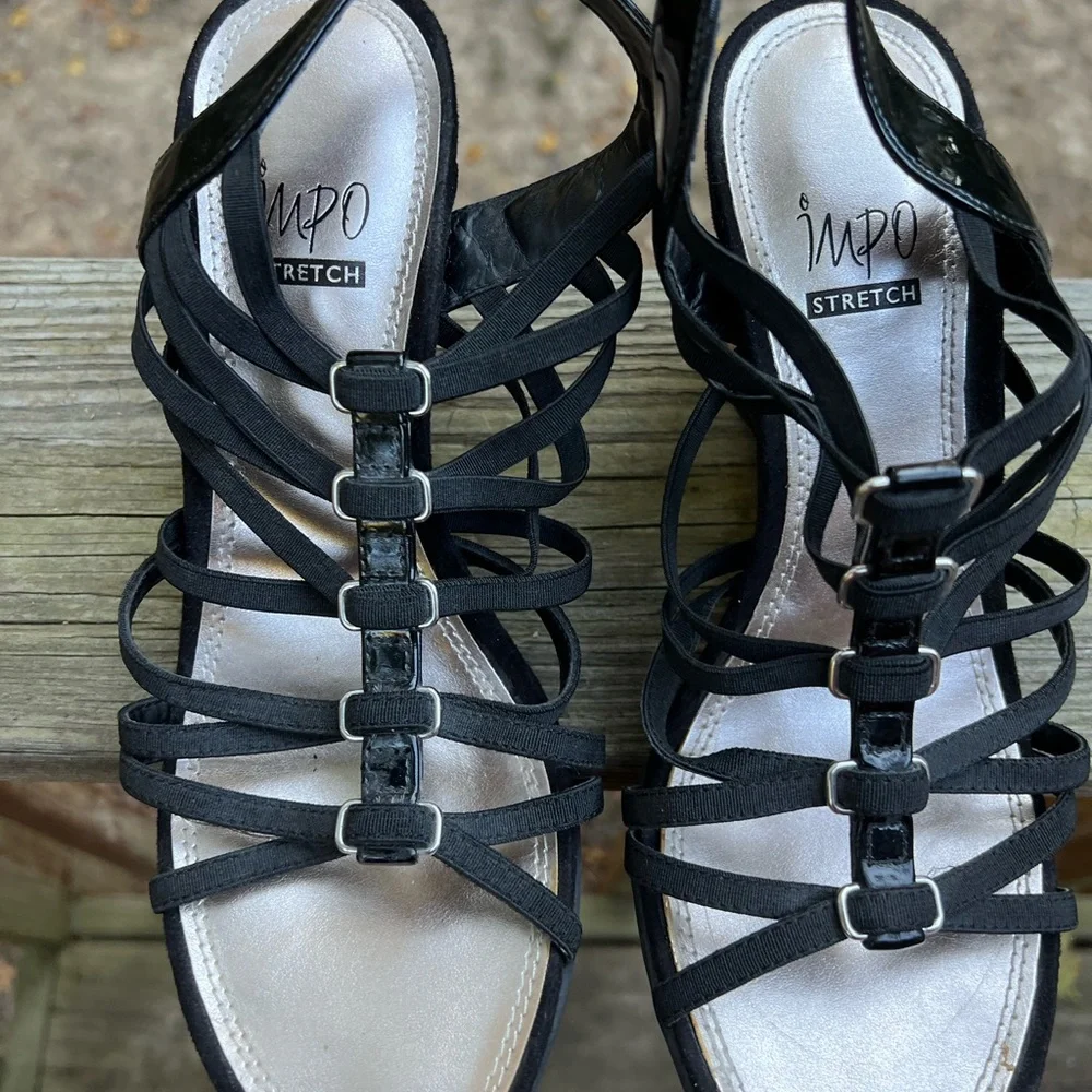 Impo Stretch Slip on Strappy Wedge Shoe size 7 1/2